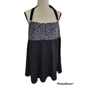 Jaclyn Smith Size 14 Polka Dot Halter Swim Dress with Tie in Back